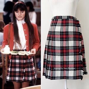 Rare 70s Vintage Red Tartan Wool Skirt ASO Winnie Cooper in The Wonder Years